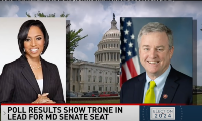 TV graphic with picture of Alsobrooks and Trone