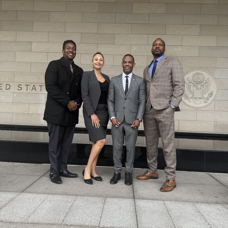 Legal team pictured (l. to r.) Na’Shaun Neal, Lauren McRae, Slade Douglas and Peter Carr 